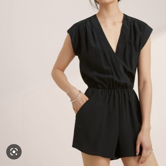 Babaton Corbett Romper - 100% Silk, black, size S. Worn once. - Picture 3 of 6